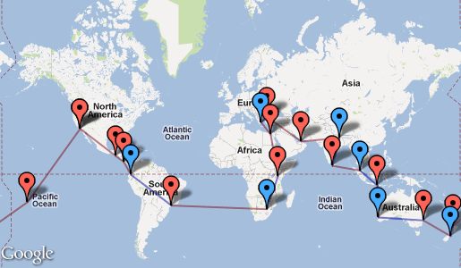 Itinéraires et tarifs de billets tour du monde